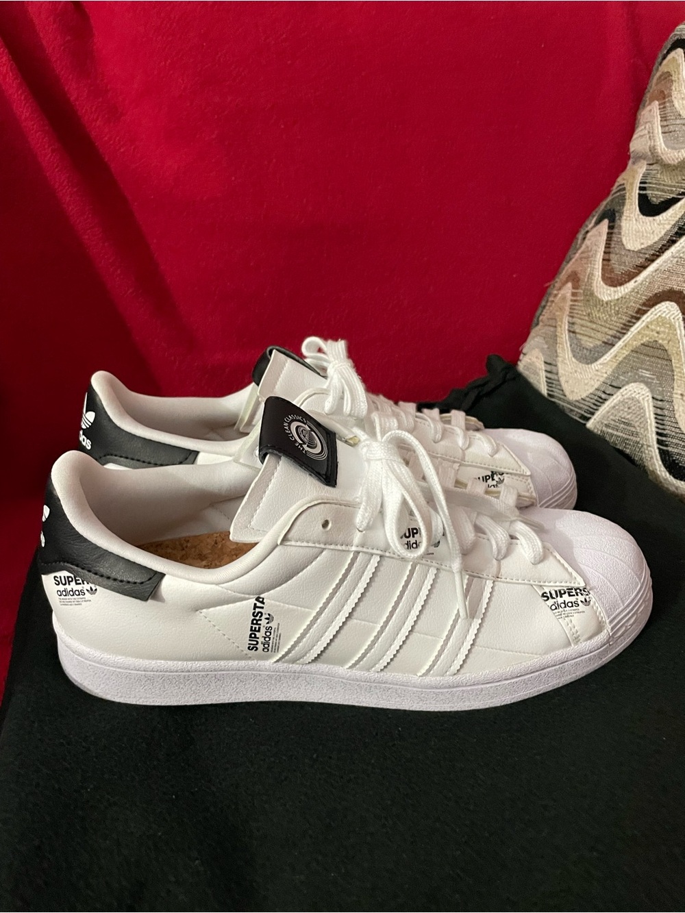 adidas Superstar "Cork - White Black", men size 9.5